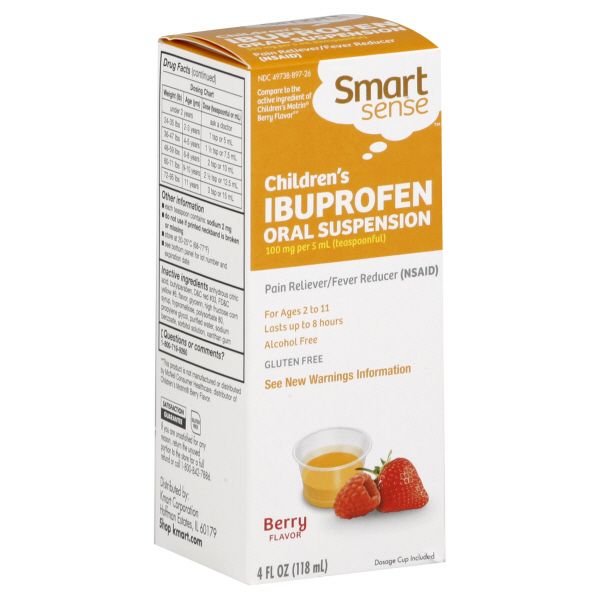 Smart Sense Ibuprofen, Children's, Berry Flavor, Oral Suspension, 4 fl oz (118 ml) at Kmart.com