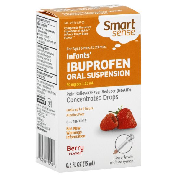 Smart Sense Infants' Ibuprofen, Berry Flavor Oral Suspension, Concentrated Drops, 0.5 fl oz (15 ml) at Kmart.com