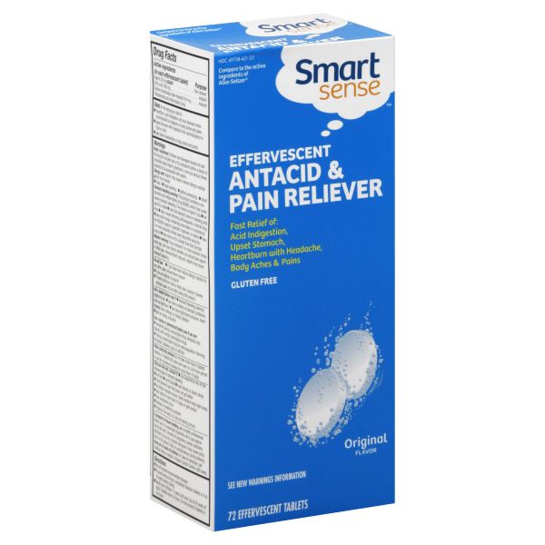 Smart Sense Antacid & Pain Reliever, Effervescent, Original Flavor, Tablets, 72 tablets at Kmart.com
