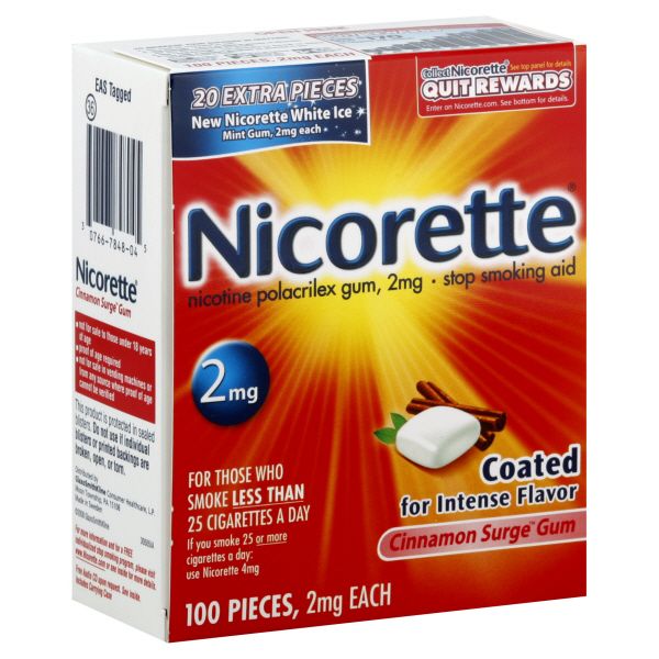 Nicorette Stop Smoking Aid, 2 mg, Cinnamon Surge Gum, 100 pieces at Kmart.com