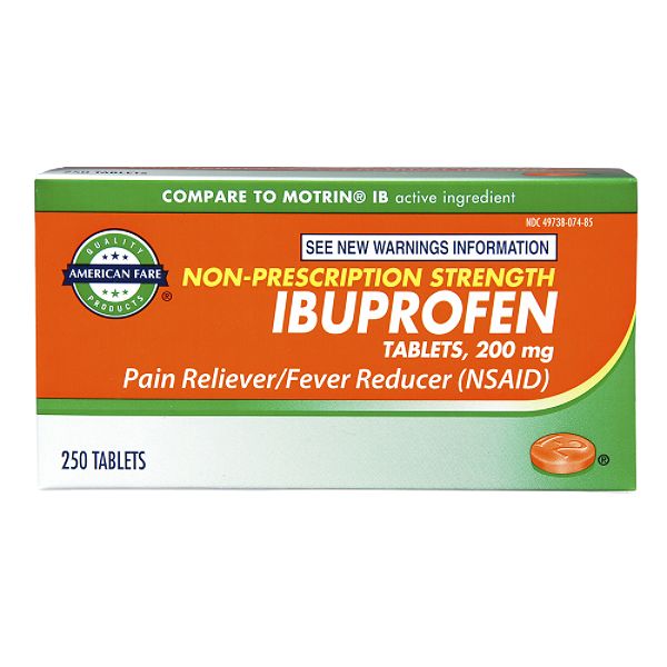 American Fare Ibuprofen 200 Mg Orange Tablets 250 Count S2576AF