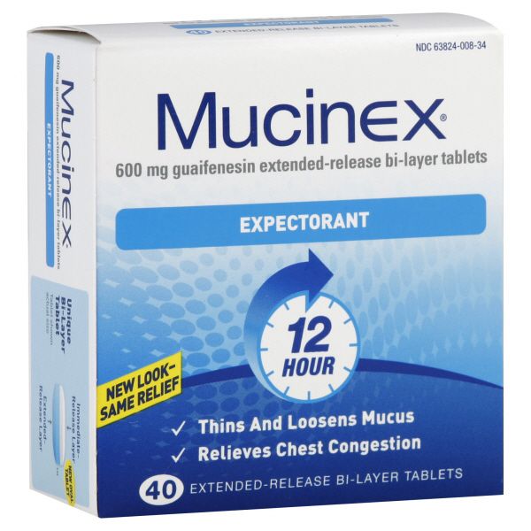 Mucinex Expectorant, 12 Hour, Extended-Release Bi-Layer Tablets, 40 tablets at Kmart.com