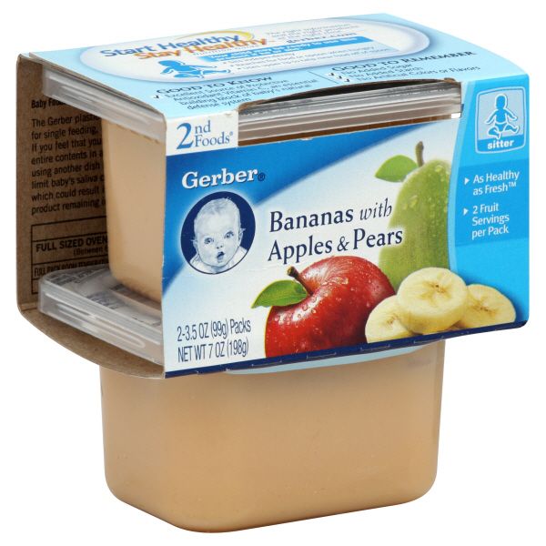 Gerber 2nd Foods Bananas, with Apples & Pears, 2 - 3.5 oz (99 g) packs [7 oz (198 g)] at Kmart.com