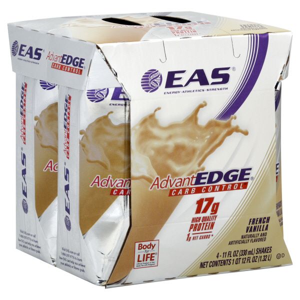 EAS  AdvantEdge Carb Control Protein Shakes, French Vanilla, 4 - 11 oz (330 ml) shakes [1 qt 12 fl oz (1.32 l)] at Kmart.com