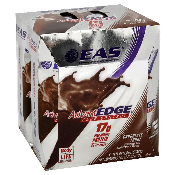 EAS AdvantEdge Shakes, Carb Control, Chocolate Fudge, 4-11 fl oz (330 ml) shake [1 qt 12 fl oz (1.32 l)] at Kmart.com
