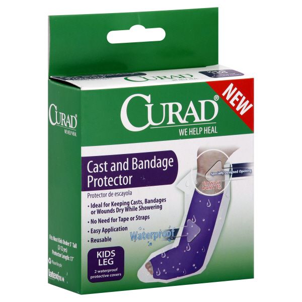 Curad Cast and Bandage Protector, Waterproof, Kids Leg, 2 covers