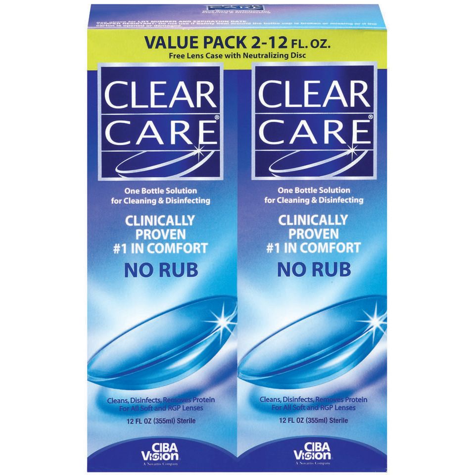 Clear Care Contact Lens Cleaning And Disinfecting Solution 12 Fluid Ounce Bottle 2 Pack at Kmart.com
