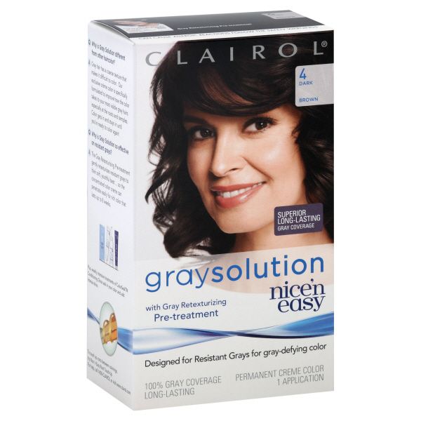 Clairol Nice 'N Easy Gray Solution Permanent Creme Color, Dark Brown 4, 1 application at Sears.com