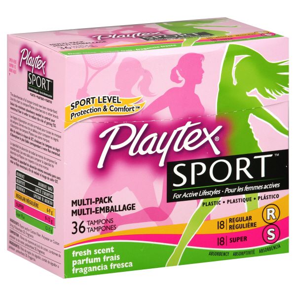 Playtex Sport Tampons, Plastic, Multi-Pack, Fresh Scent, 36 tampons at Kmart.com