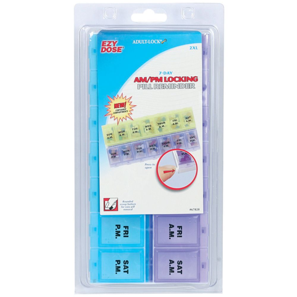 Ezy-Dose 7 Day AM PM Locking Pill Reminder