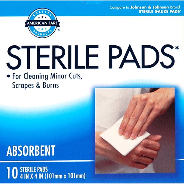 American Fare Latex Free Sterile Pads Absorbent Gauze Pads 4 X 4 51630411