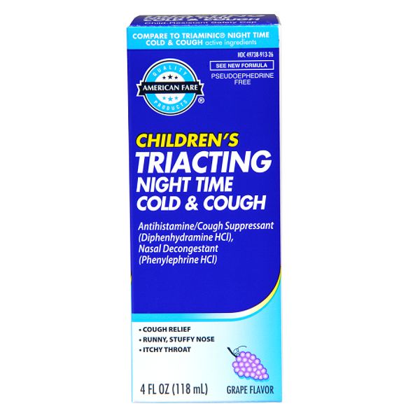 American Fare Children&rsquo;s Triacting Nighttime Cold & Cough Relief S2581AF