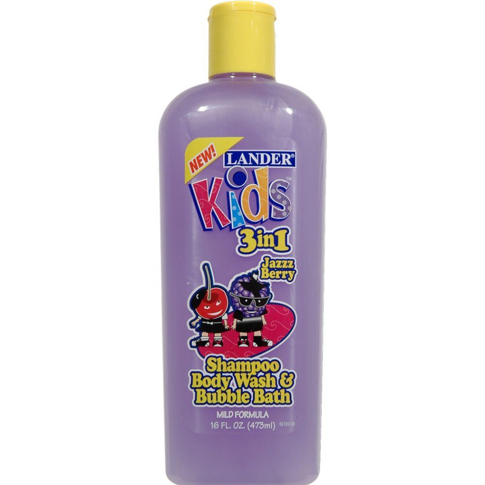 Lander Kids Shampoo, Body Wash, And Bubble Bath In 1 Jazz Berry 16 Fluid Ounce Bottle at Kmart.com
