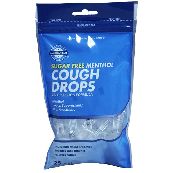 American Fare Sugar Free Menthol Cough Drops 25 Count      31818