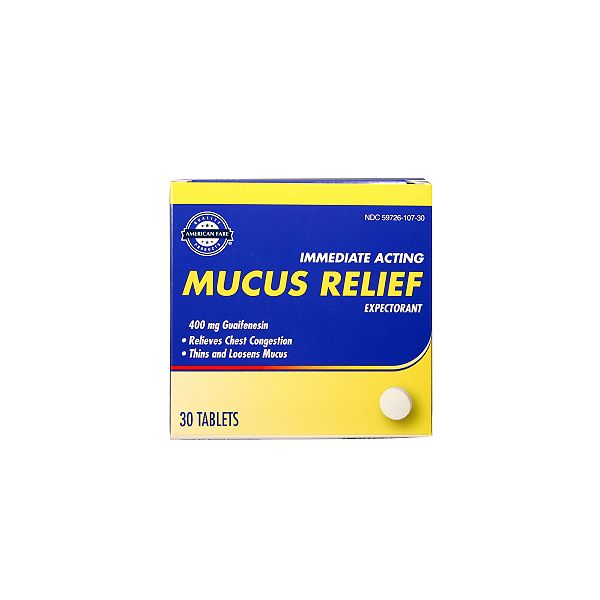American Fare Mucus Relief Expectorant Tablets 30 Count      31812
