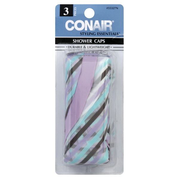 Conair&reg; Styling Essentials Shower Caps, Durable & Lightweight, 3 caps at Kmart.com