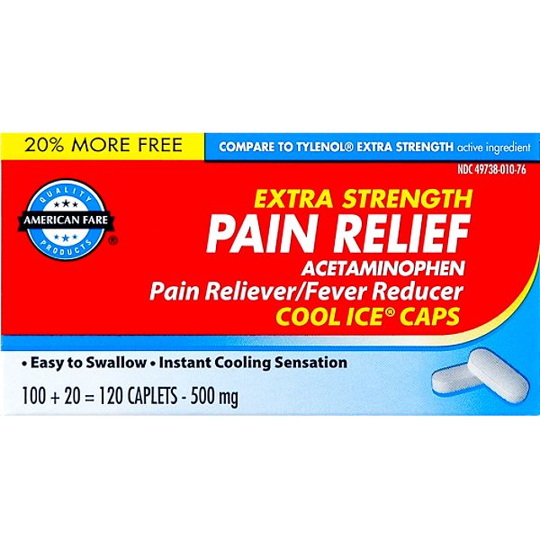 American Fare Cool Caplets 100-count A3424