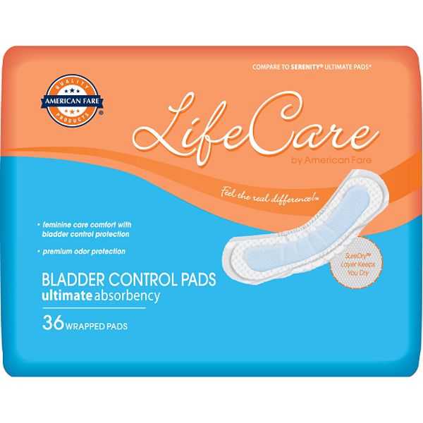 American Fare Life Care Ultimate Absorbency Bladder Control Pads 36 28886