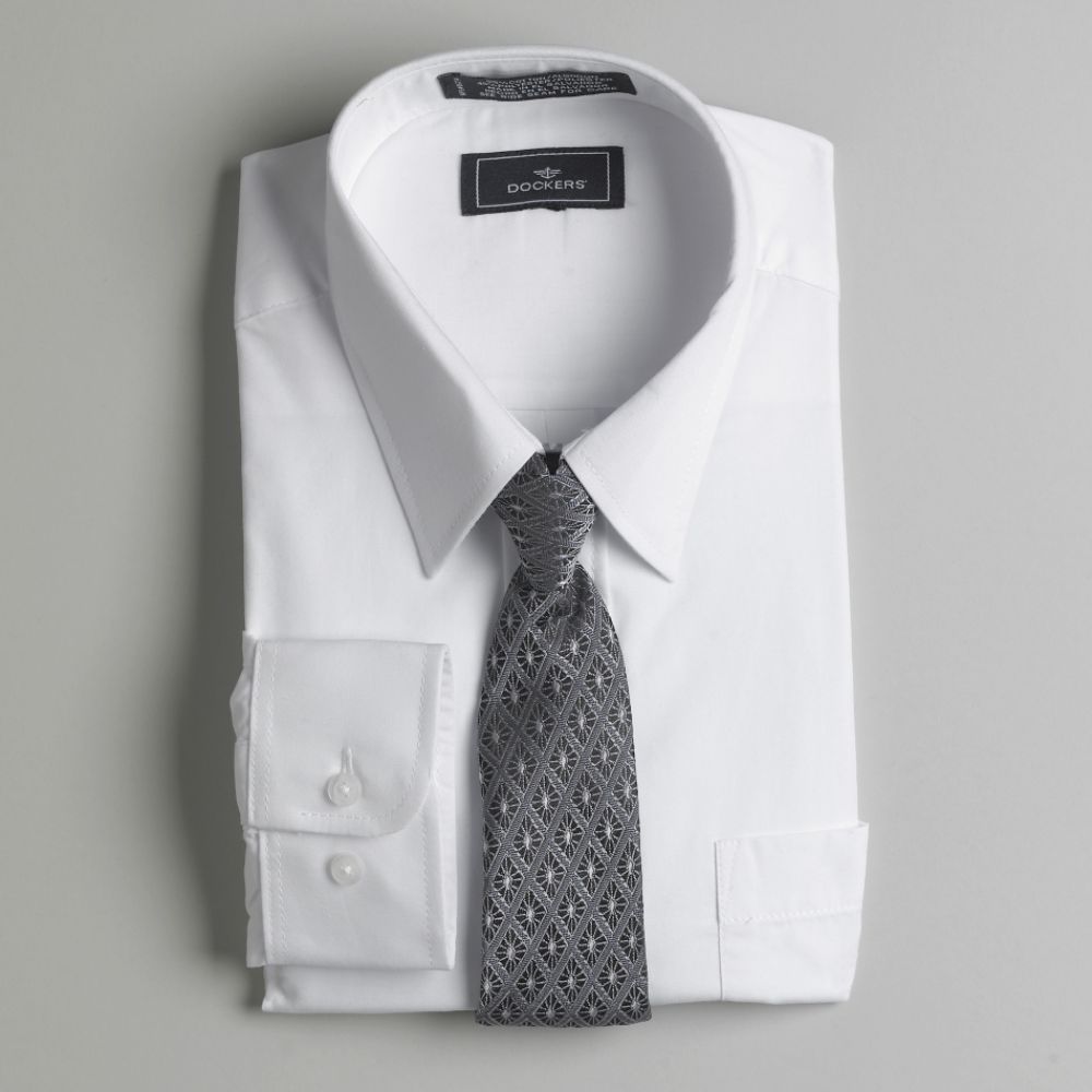 Dockers Boy's Husky Shirt And Tie Set