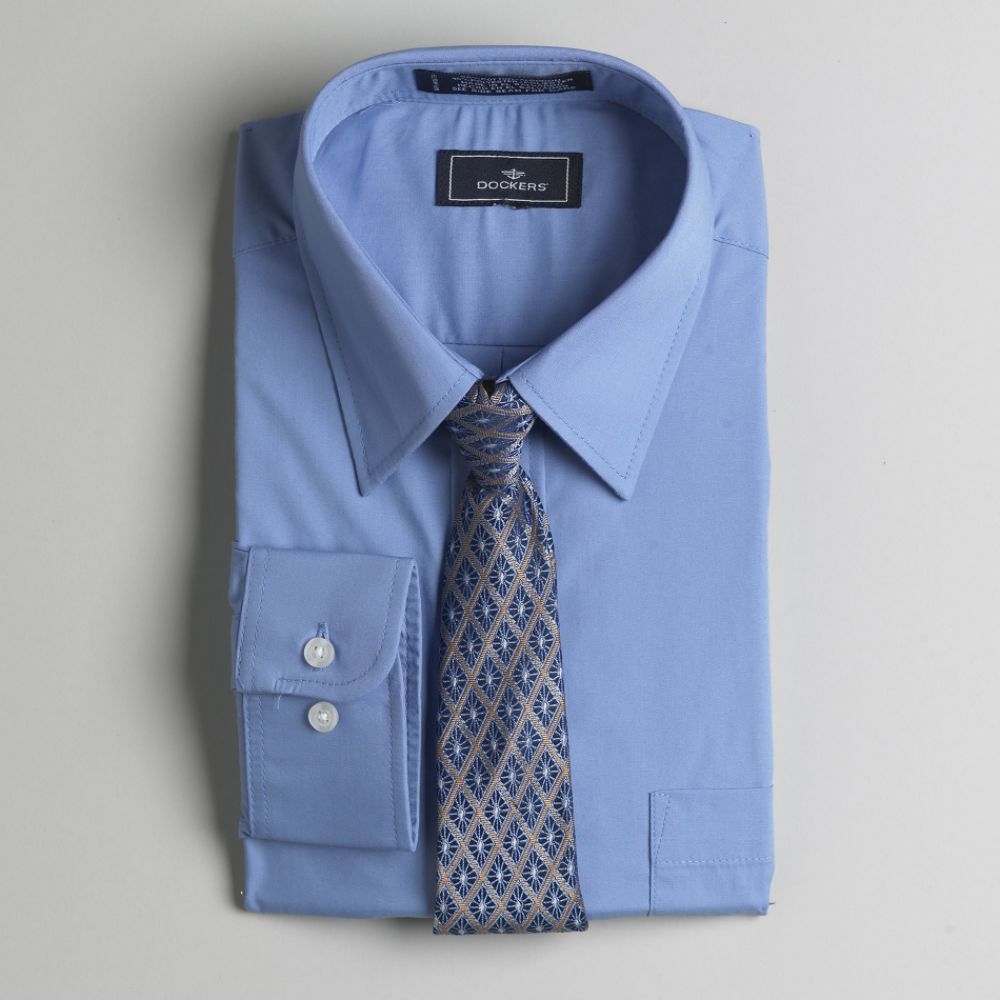 Dockers Boys Husky Shirt And Tie Set