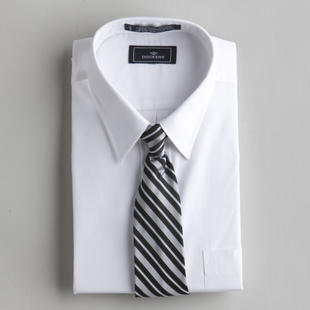 Dockers Boy's Husky Shirt & Tie Set