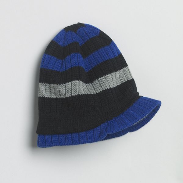 Aquarius One Size Fits Boys 8 20 Ribbed Stripe Billed Hat