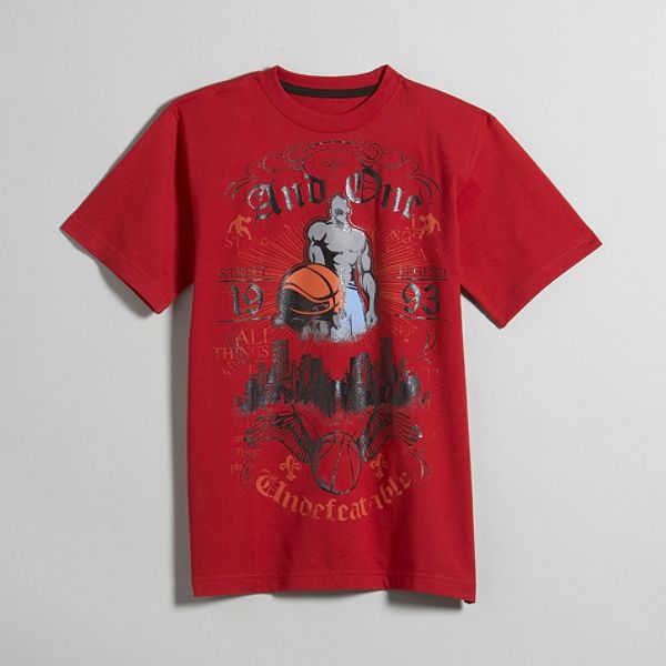 And1 Boys 8 20 Short Sleeve Undefeatable Screen Tee