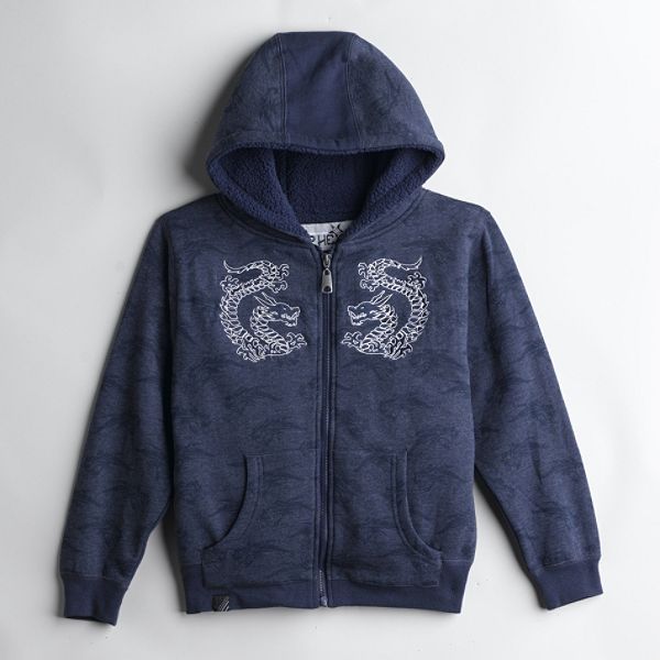 Top Heavy Boys 4 7 Fleece Lined Hoodie With Dragon Embroidery