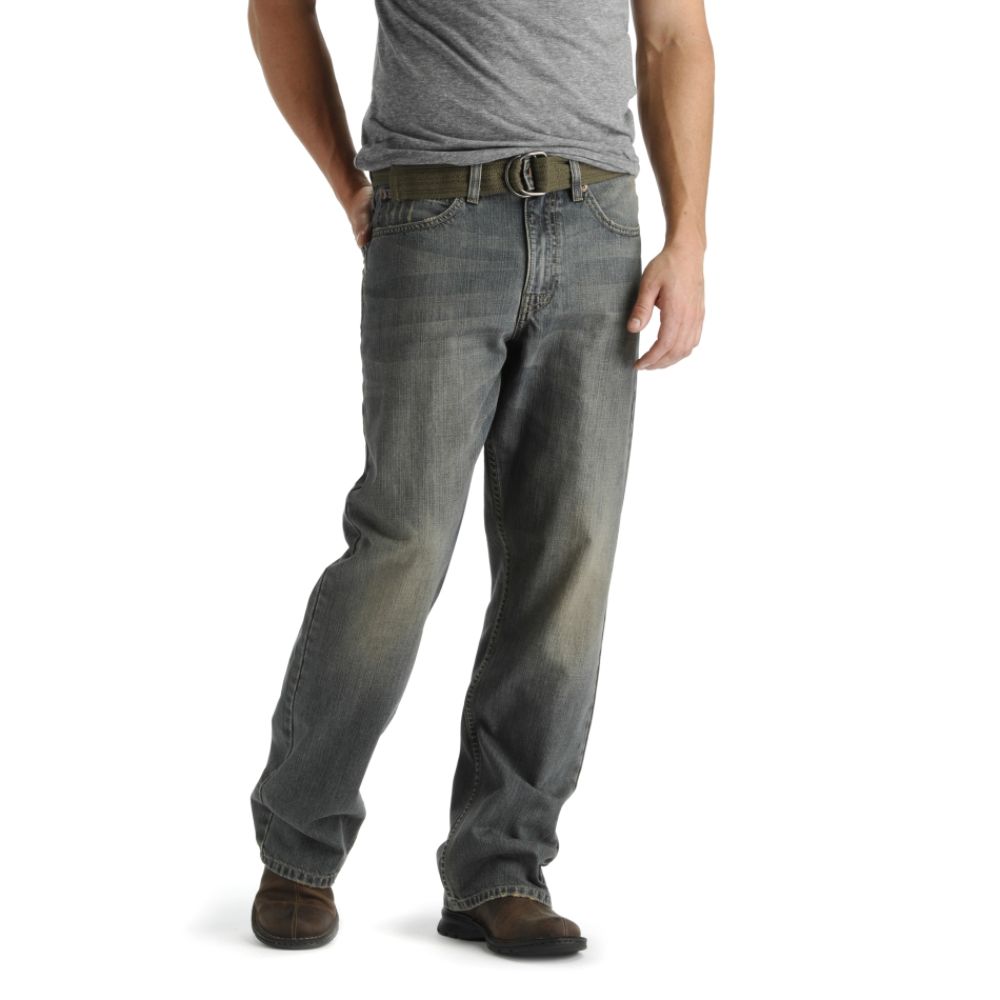 Men's Dungarees Loose Straight Leg Belted Jean