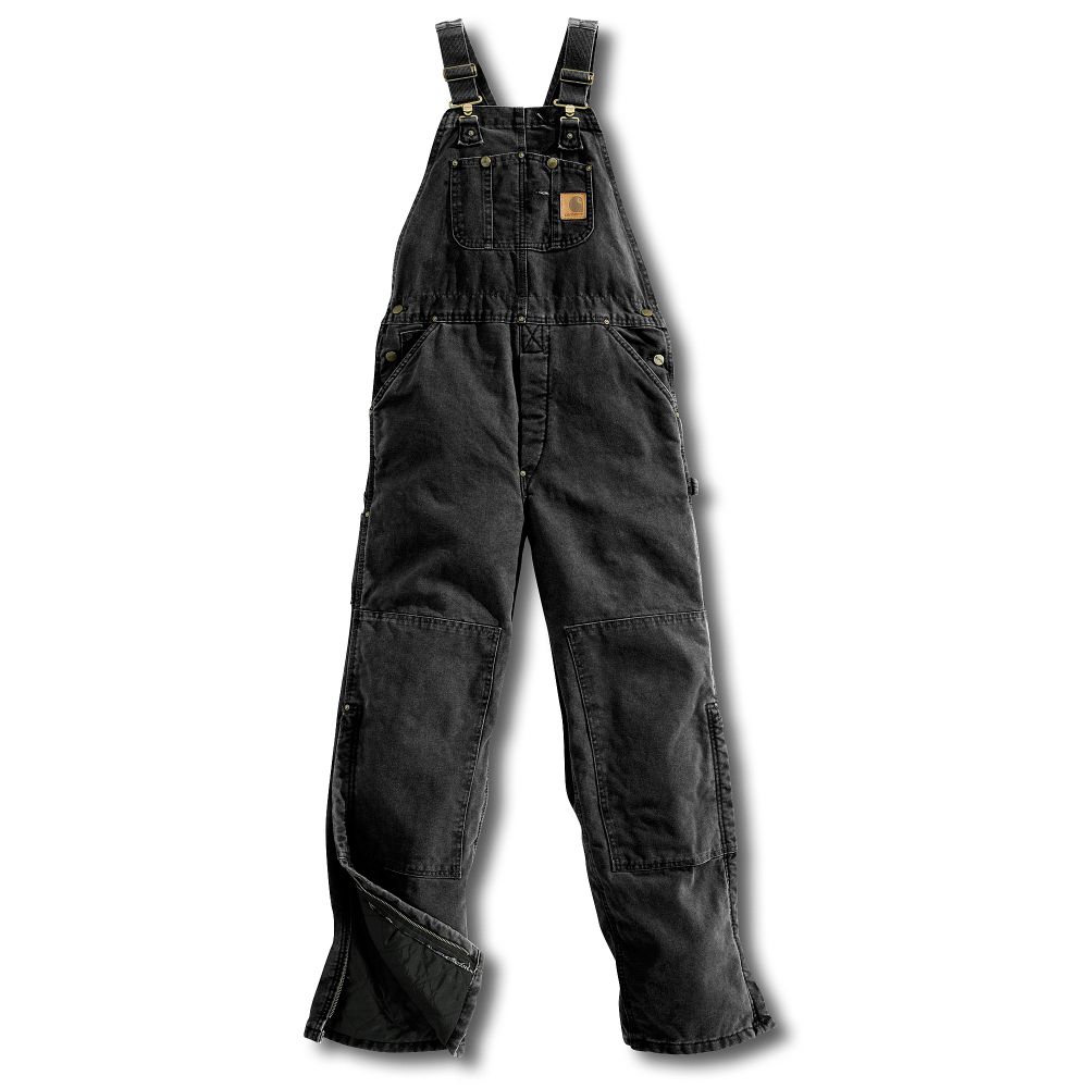 Men s Sandstone Duck Bib Overall / Quilt-Lined