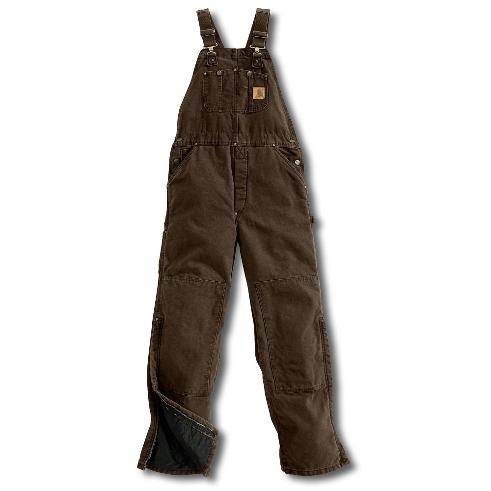 Men s Sandstone Duck Bib Overall / Quilt-Lined