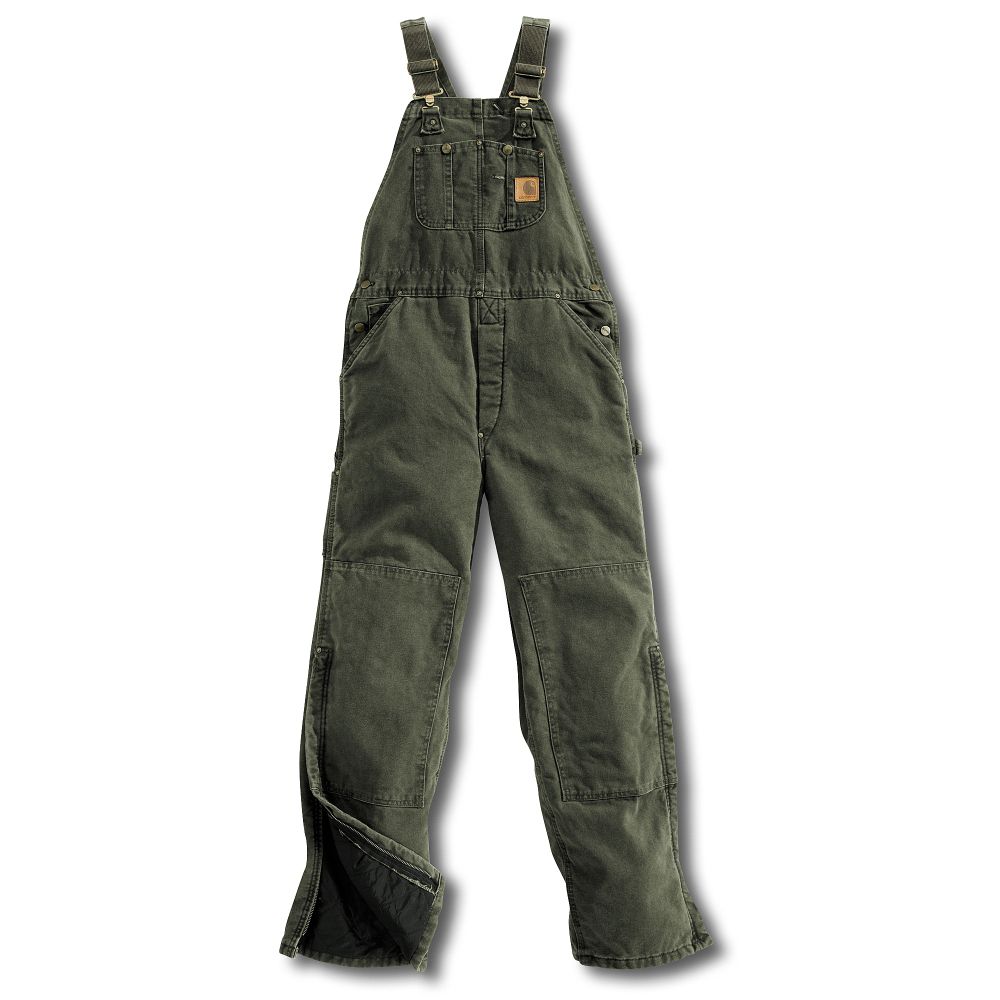 Men s Sandstone Duck Bib Overall / Quilt-Lined