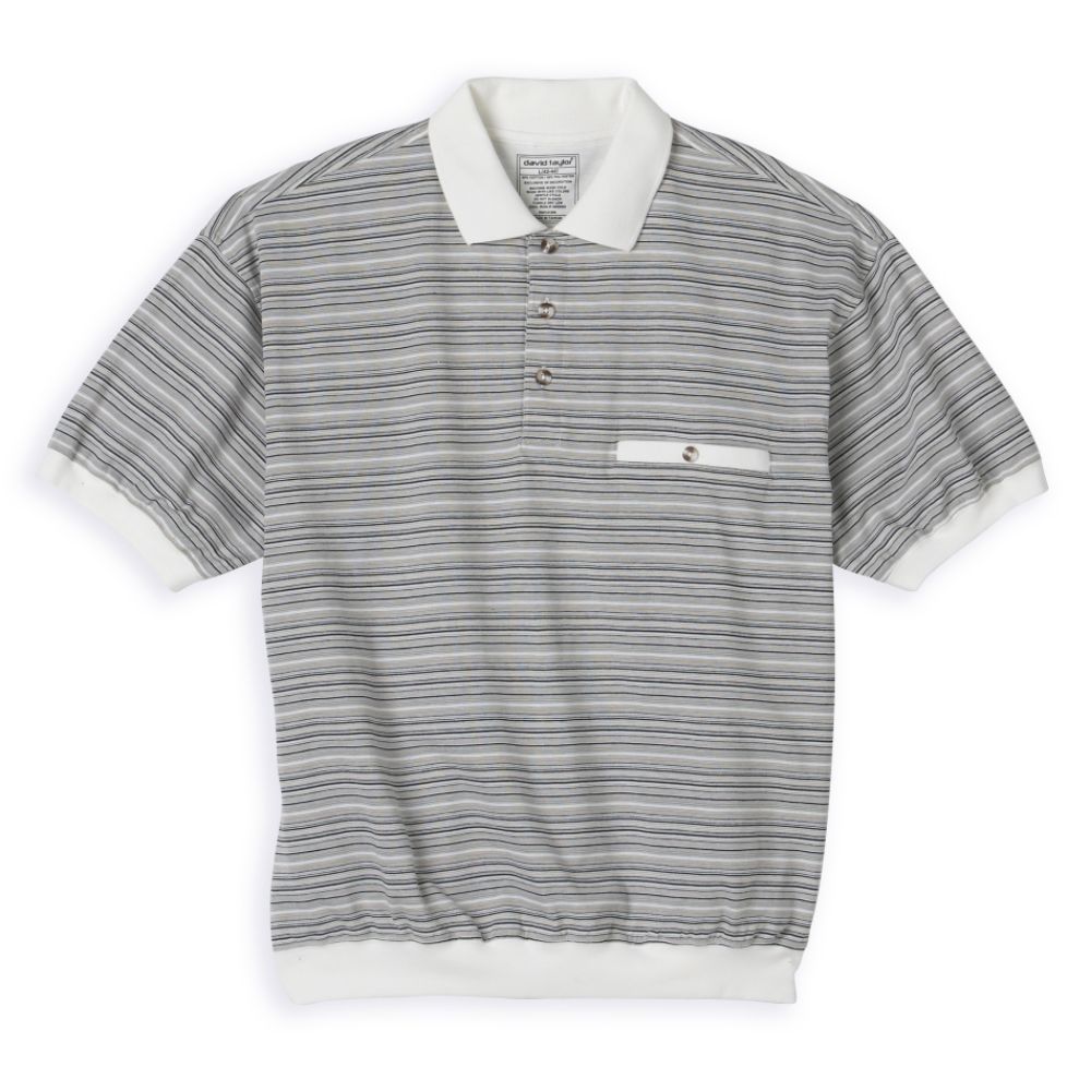 David Taylor Short Sleeve Horizontal Pattern Polo