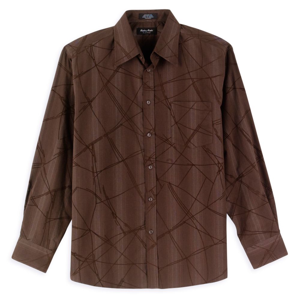 Eighty Eight Long Sleeve Black Woven with Diagonal Flocking