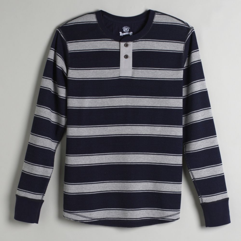Roebuck & Co. Young Men's Striped Thermal Henley