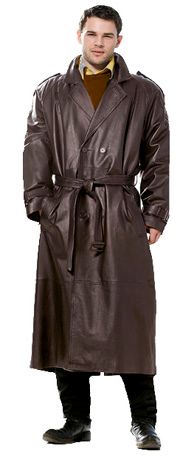 Excelled Men's Classic Double-Breasted Leather Trench Coat at Kmart.com