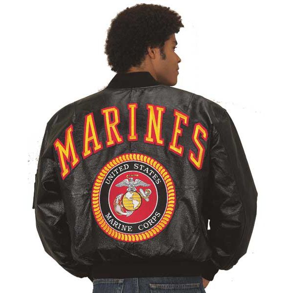 Excelled Men's Marines Insignia Leather Jacket at Kmart.com
