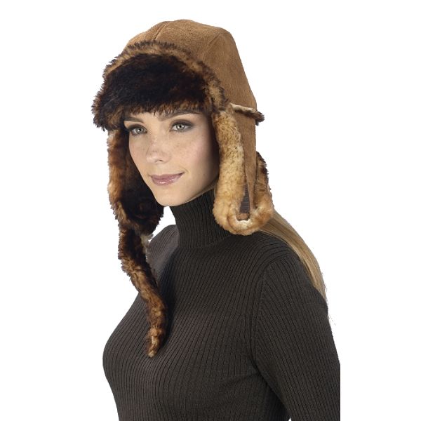 Excelled Men's Genuine Shearling Trooper Hat