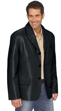 Excelled Men's Leather Blazer