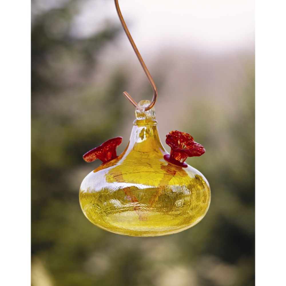 Crackle Hummingbird Feeder Yellow