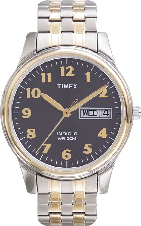 Timex Mens Calendar Day/Date Watch w/Charcoal Dial & Two-tone Expansion Band at Sears.com