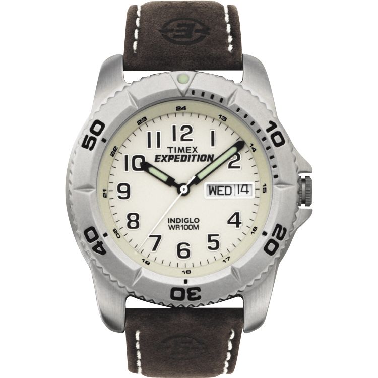 Timex Mens Expedition Calendar Day/Date Watch w/Natural Color Dial & Brown Band at Kmart.com