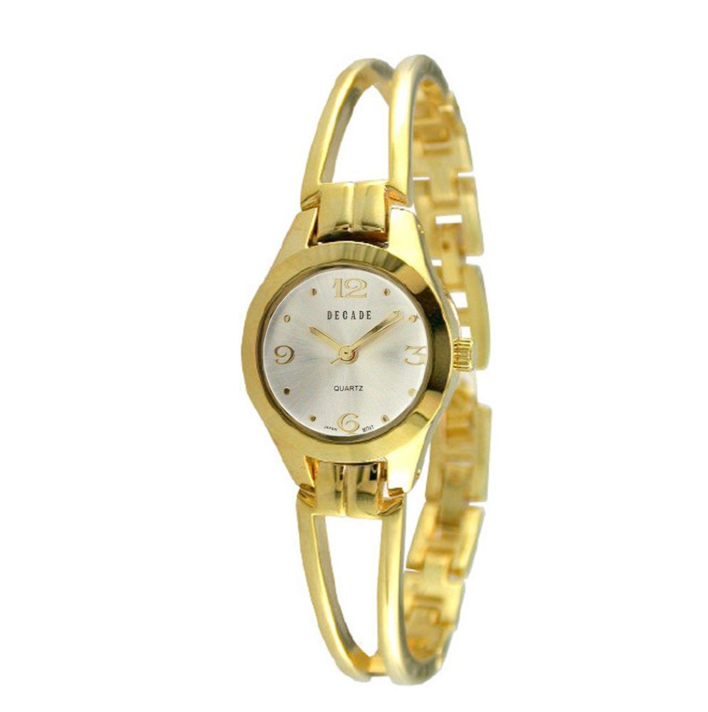 Decade Ladies Dress Watch with Round Champagne Dial and Goldtone Banglette Band at Kmart.com
