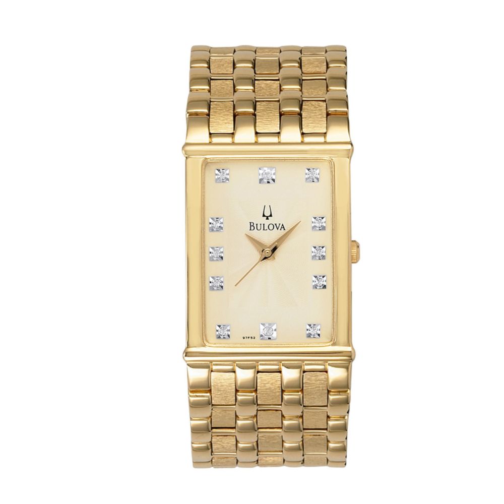 Bulova Men's Diamond Accented Dress Watch With Champagne Dial, And