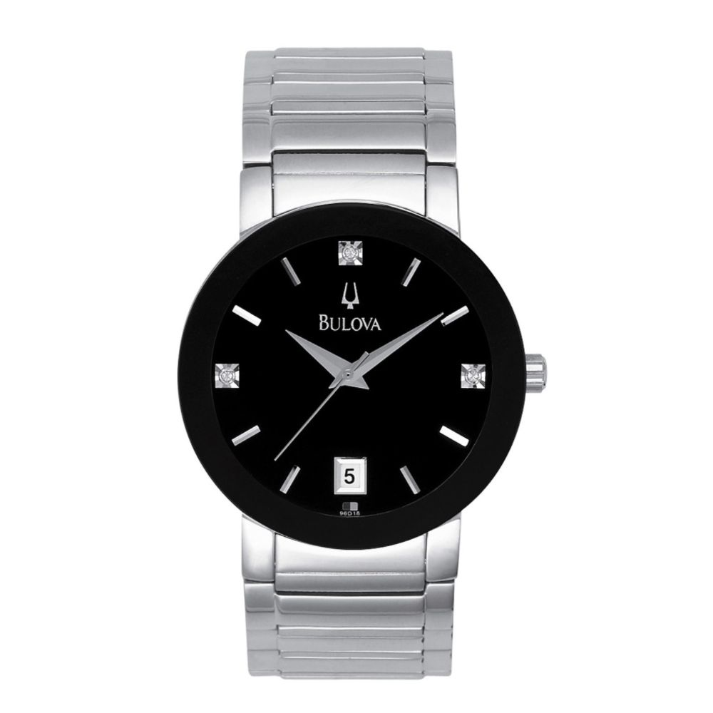 Bulova 1/5 ct. tw.* Mens Diamond Calendar Date Watch with Black Dial at Sears.com