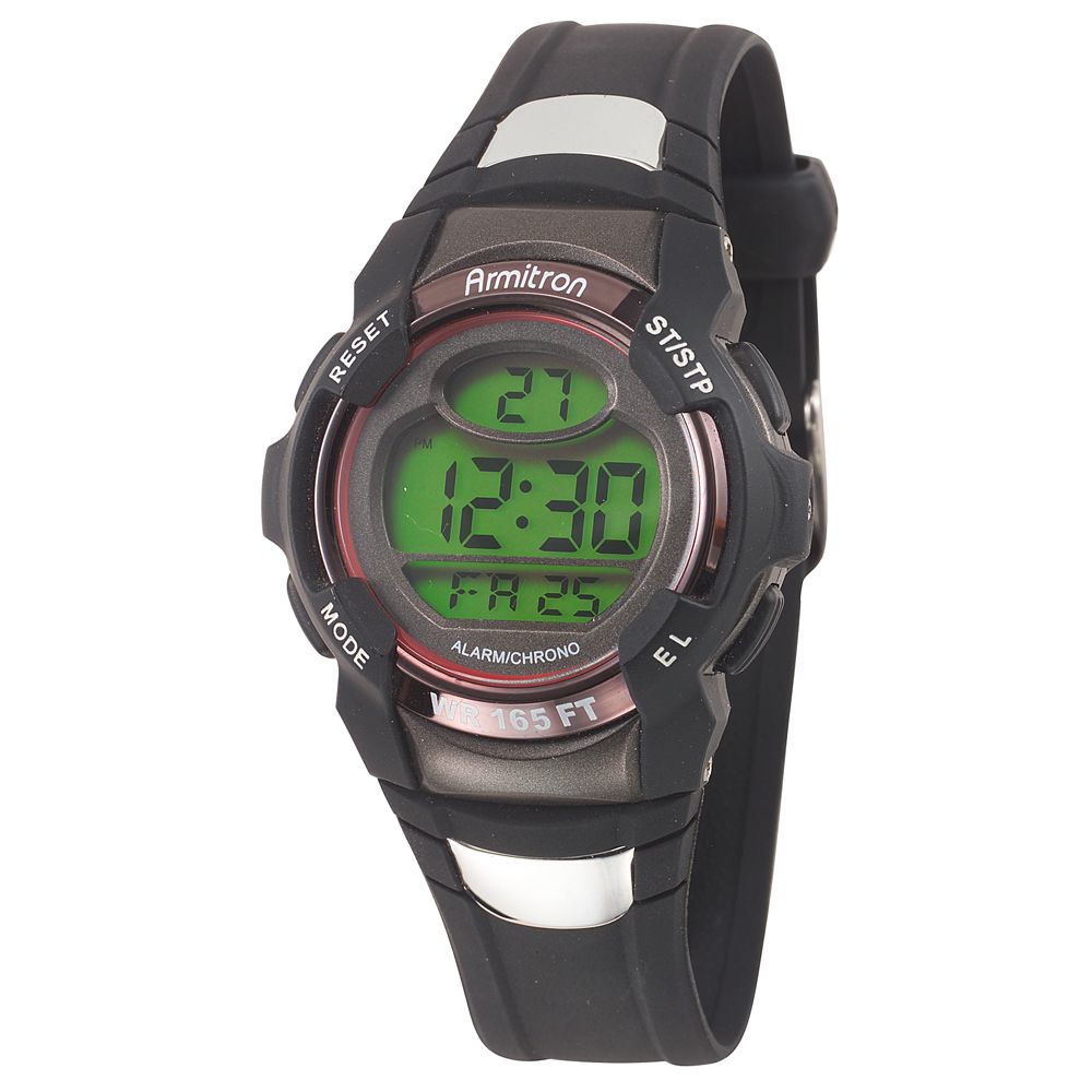 Armitron Gents Calendar Day/Date LCD Chronograph Watch with Charcoal