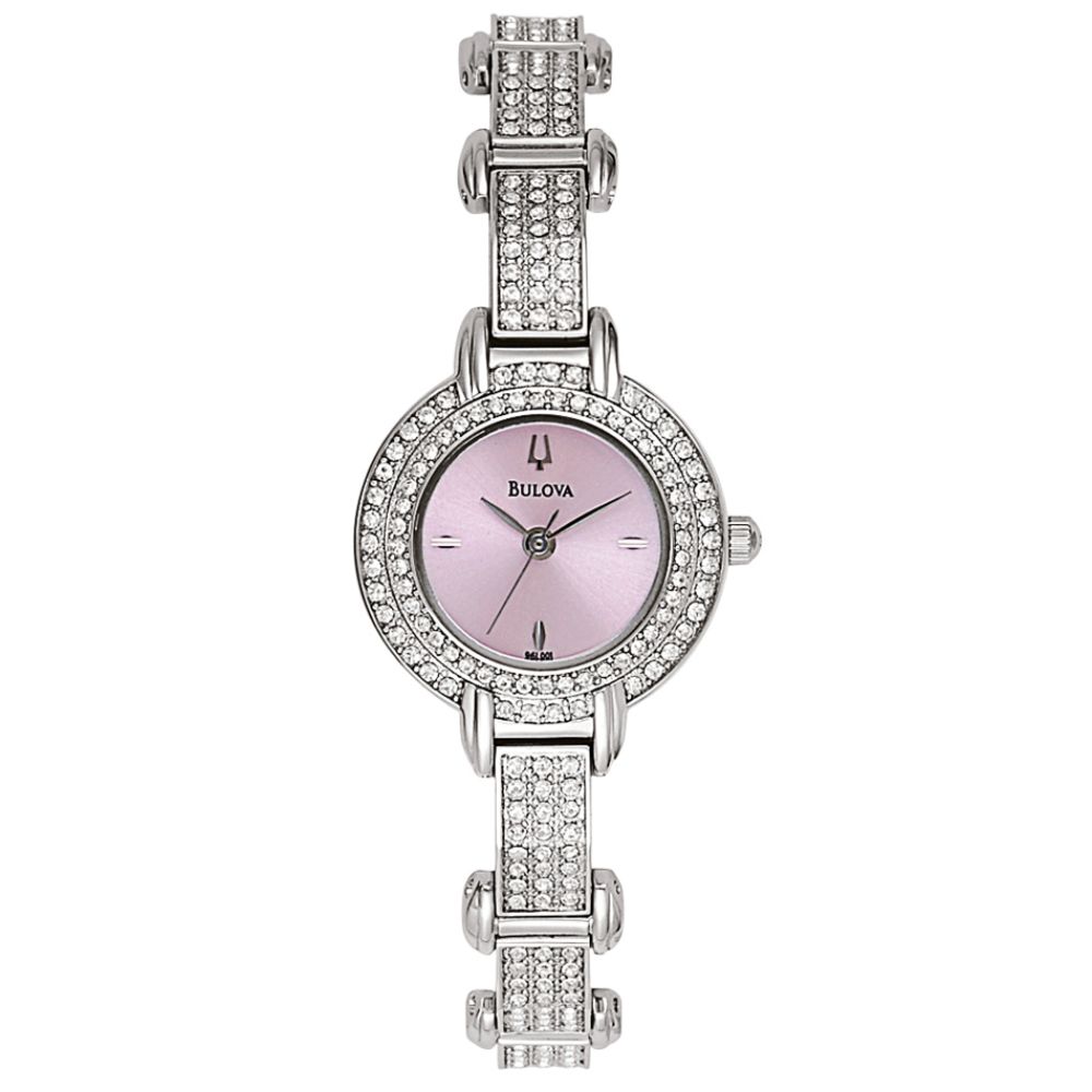 Bulova Ladies Swarovski Crystal  Watch Watch With Pink Pearlized Dial.  Silver-tone at Sears.com