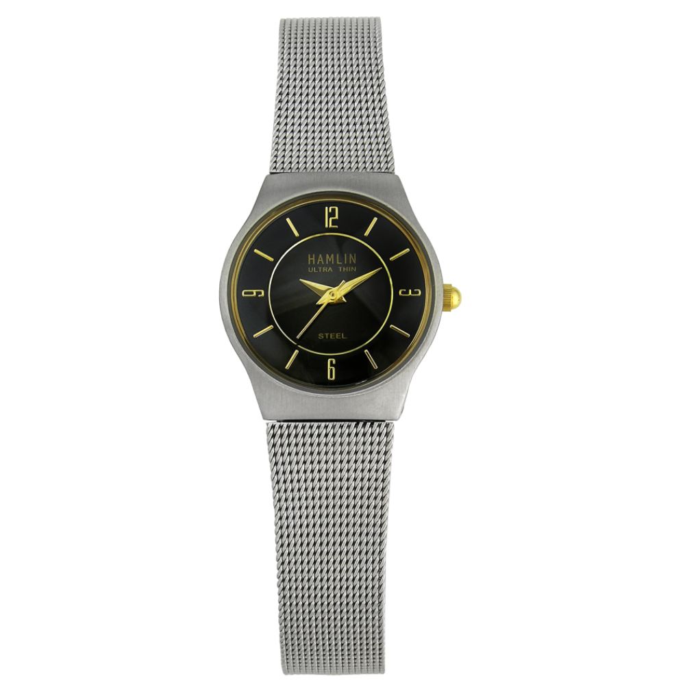Hamlin Ladies Watch with Round Black Dial and Mesh Band at Sears.com