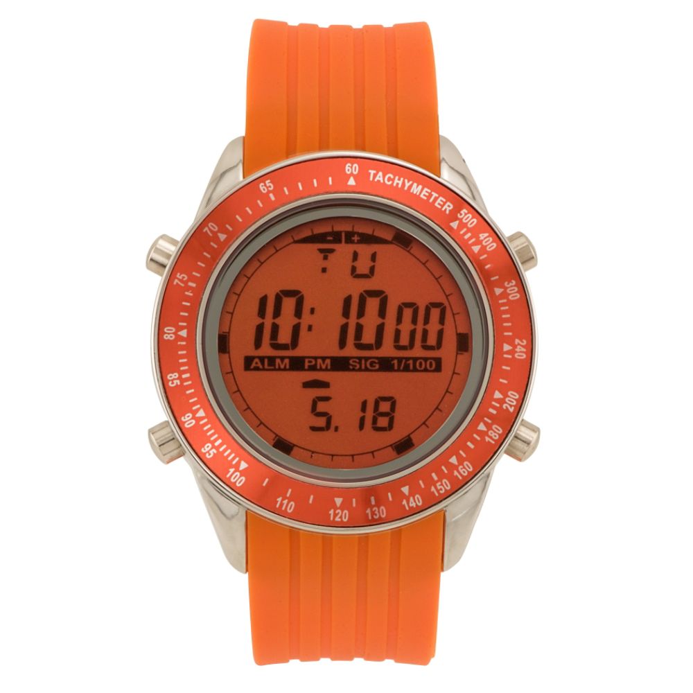US Polo Assn.&nbsp; Mens Calendar Day/Date Sport Watch w/Round Orange