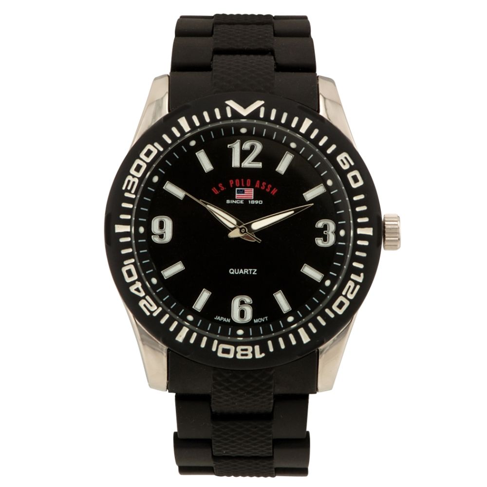 US Polo Assn. Mens Watch w/Round Case, Black Dial and Black Expansion Band at Sears.com